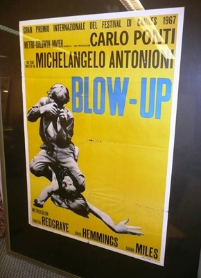 Lot 1824 - Three Italian Advertising Posters for the 1966 Film "Blow Out" by Michelangelo Antonioni,...