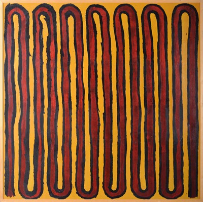 Lot 1825 - Adam Ralston (20th century contemporary): "Oil Snake Print", signed and dated 1995 verso, 146cm...