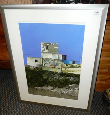 Lot 1829 - Tony Hunt (20th/21st century contemporary): "Houses Ercolano", framed gouache and acrylic on paper