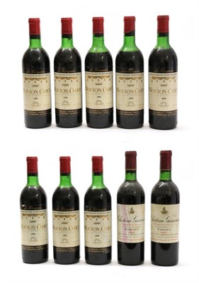 Lot 2022 - Château Giscours Margaux 1964 (two bottles), Boron Philippe de Rothschild Mouton-Cadet 1970 (eight