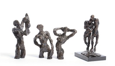 Lot 1833 - 21st Century Bronze Figure Group, modelled as a male and female figure with child, standing on...