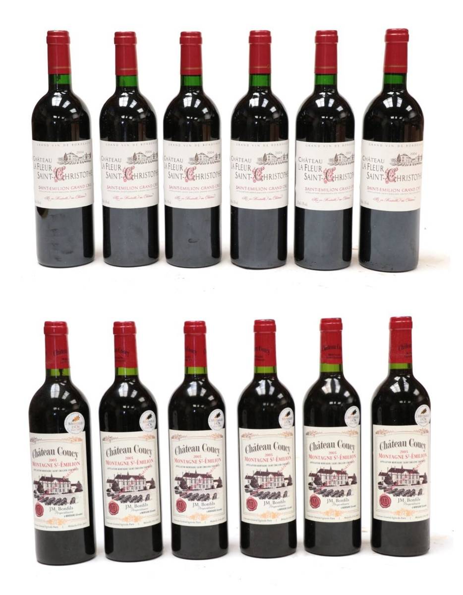 Lot 2058 - Château la Fleur Saint Emilion Grand Cru 2004 (six bottles) together with Château Coucy...