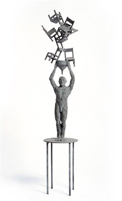 Lot 1837 - 20th/21st Century Contemporary: A Metal Sculpture Modelled as a Nude Male, with arms...