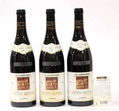 Lot 2086 - E. Guigal, La Landonne Cote-Rotie 2005 (three bottles) owc