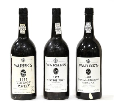 Lot 2131 - Warre's Vintage Port 1975, 1977 and 1986 (three bottles)