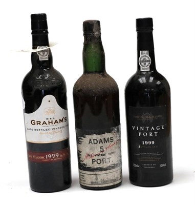 Lot 2148 - Graham's Late Bottled Vintage Port 1999 (one bottle), Adams & Sons 5 Vintage Tawny Port, (one...