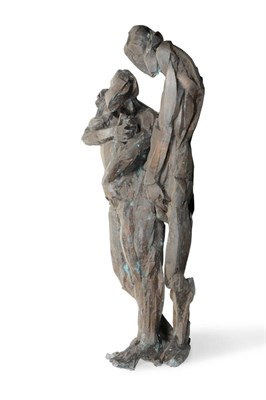 Lot 1845 - Sophie Dickens (b.1966): Adam and Eve Expulsion from The Garden of Eden, bronze, lifesize,...