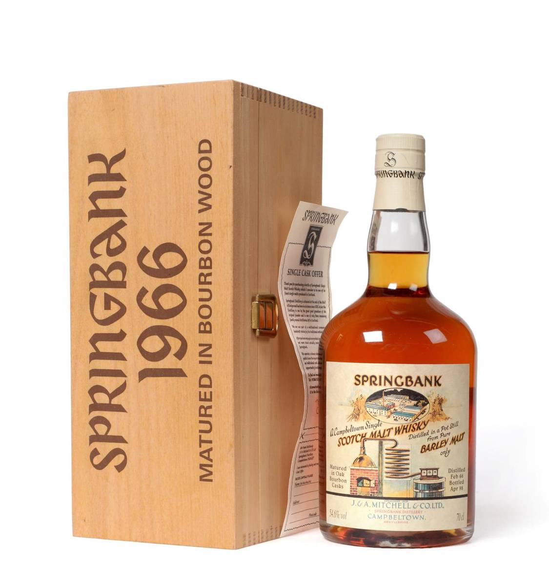 Lot 2163 - Springbank 1966 Single Malt Whisky, distilled 1966, bottled 1998, 54.6%, 70cl, boxed