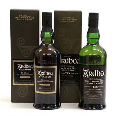 Lot 2176 - Ardbeg Uigeadail Islay Single Malt, 54.2%, 70cl, in carton, Ardbeg Ten Year Old Islay Single...