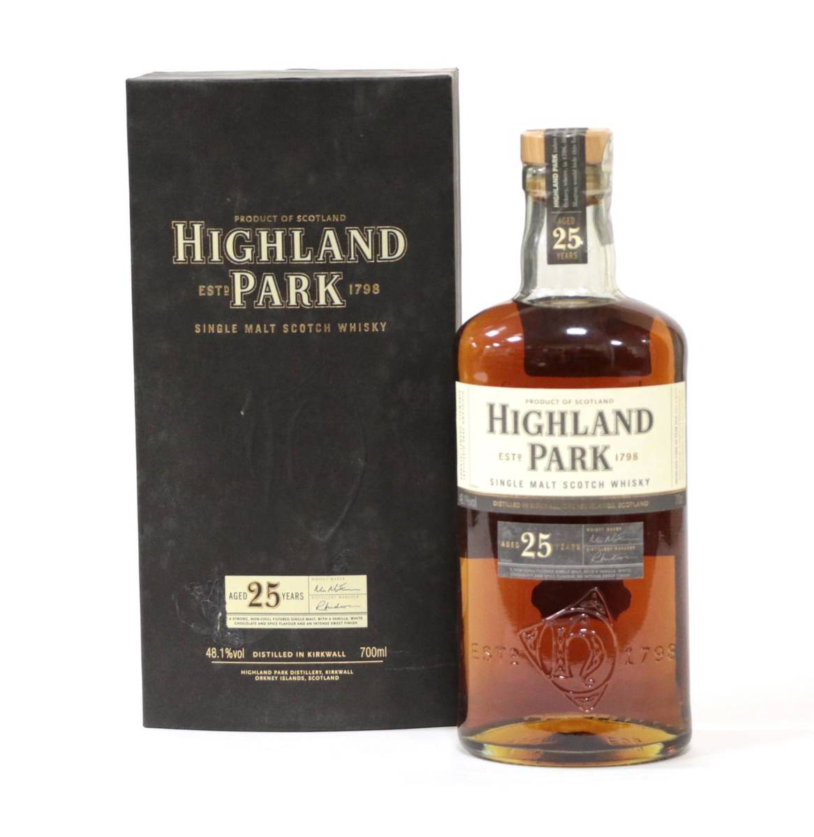 Lot 2184 - Highland Park 25 Year Old Single Malt Scotch Whisky, 48.1%, 700ml, in presentation box