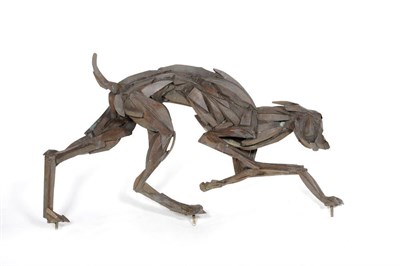 Lot 1849 - Sophie Dickens (b.1966): Greyhound, running, bronze, monogrammed on rear left leg, inscribed...