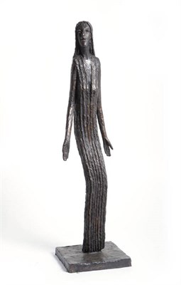 Lot 1851 - Olbram Zoubek (Czechoslovakia, b.1926): Bronze Figure of a Lady, with long hair and full length...