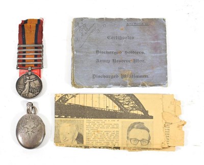 Lot 4 - A Queen's South Africa Medal, with five clasps CAPE COLONY, ORANGE FREE STATE, TRANSVAAL, SOUTH...