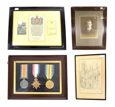 Lot 5 - A First World War Casualty Trio, awarded to 678 SJT.T(Thomas).W.(William)DOWSETT H.A.C.-INF....