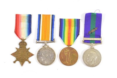 Lot 23 - A First World War Trio of 1914 Star, British War Medal and Victory Medal and a General Service...