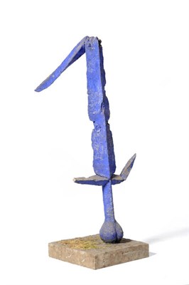 Lot 1857 - Olbram Zoubek (Czechoslovakia, b.1926): Broken Sword, blue painted, concrete/plaster on square...