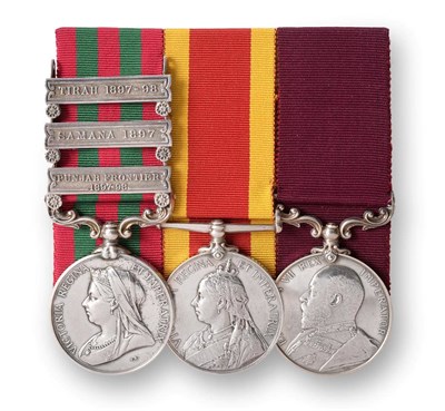 Lot 31 - A Victorian/Edwardian Trio to Alfred John Clarke, Sappers and Miners, comprising:- India Medal 1896