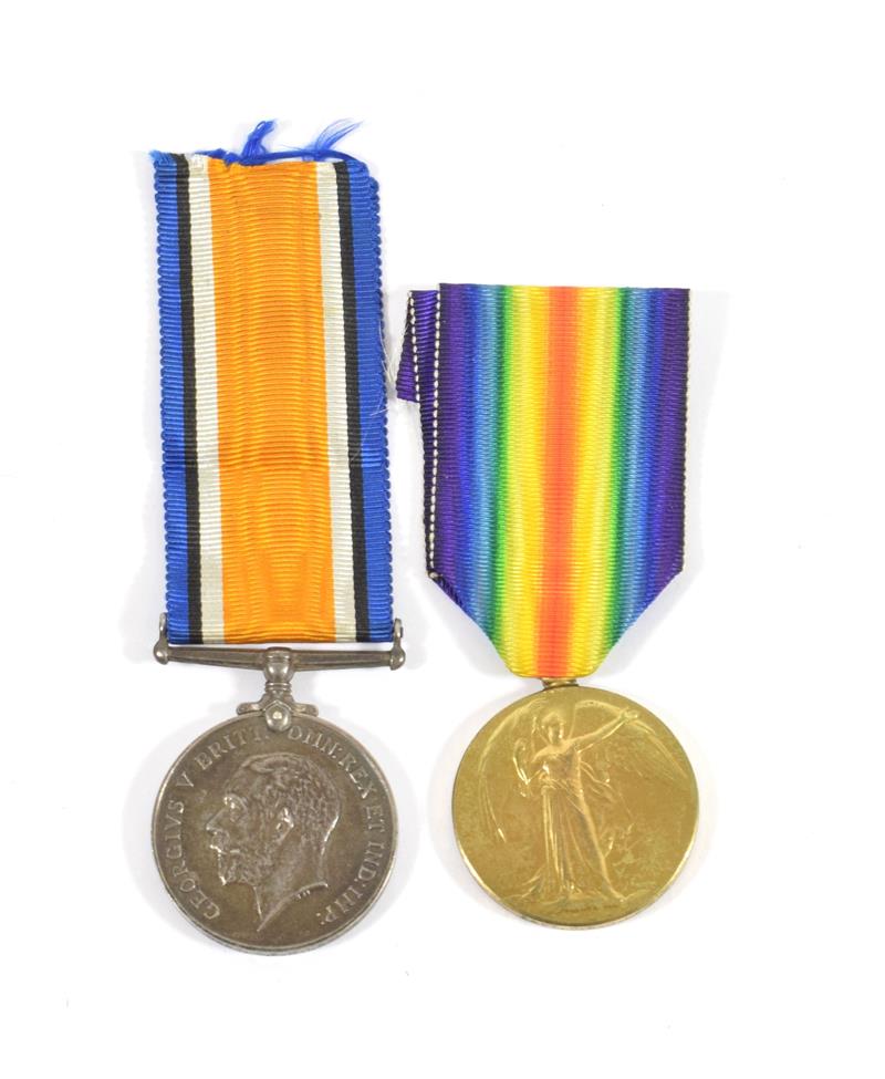 Lot 33 - A First World War Pair, of British War Medal and Victory Medal, awarded to CAPT.O.E.H.LESLIE....