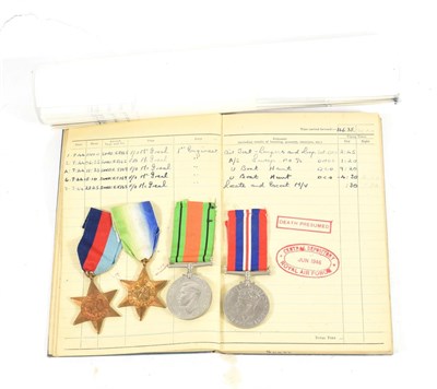 Lot 46 - A Second World War RAF Casualty Group of Four Medals, awarded to 1434722 Sergeant S Scott,...