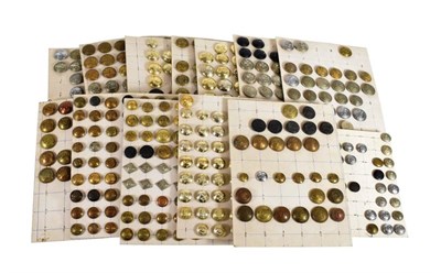 Lot 71 - A Collection of British Buttons, of varying sizes, in brass, white metal, horn and staybrite,...