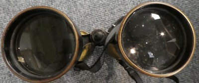 Lot 73 - A Pair of British Naval 12 x L25 Binoculars by E Leitz, Wetzlar, in black enamelled brass with...