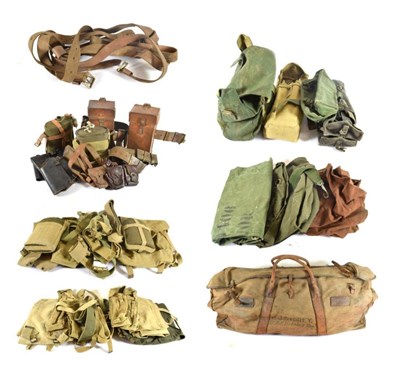 Lot 76 - A Large Quantity of Mainly British Military Webbing Equipment, including a leather trimmed...