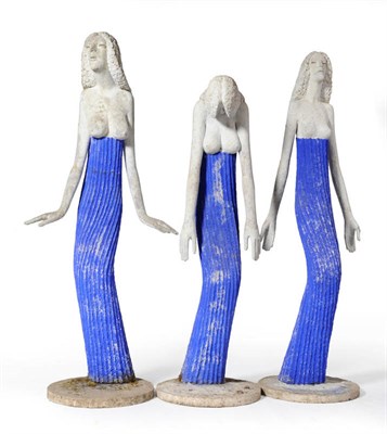 Lot 1862 - Olbram Zoubek (Czechoslovakia, b.1926): Female Figures, part blue painted, concrete, on...