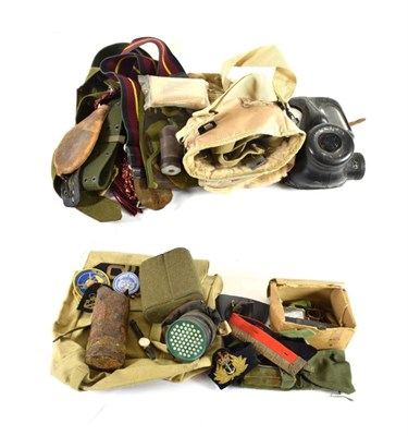 Lot 109 - A Quantity of Second World War and Later Militaria, including leather pistol holster, canvas pistol