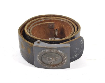 Lot 174 - A German Third Reich 1940 Pattern Luftwaffe EM/NCO's Buckle, in stamped steel with blue/grey...
