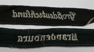 Lot 178 - A German Third Reich Army Panzer-Grenadier Division 'Brandenburg' Cuff Title, in green wool,...