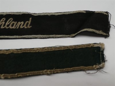 Lot 178 - A German Third Reich Army Panzer-Grenadier Division 'Brandenburg' Cuff Title, in green wool,...