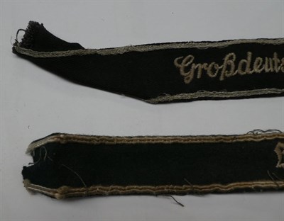 Lot 178 - A German Third Reich Army Panzer-Grenadier Division 'Brandenburg' Cuff Title, in green wool,...