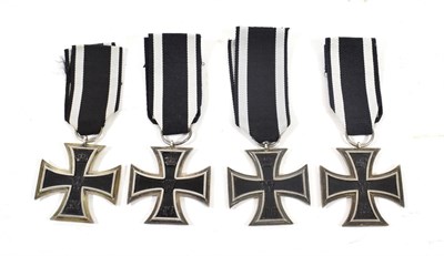 Lot 183 - Four Imperial German Iron Crosses, Second Class:- each of three piece construction, one with...