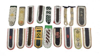 Lot 193 - A Collection of Eighteen Single German Third Reich Shoulder Straps, including Feldpost Captain,...