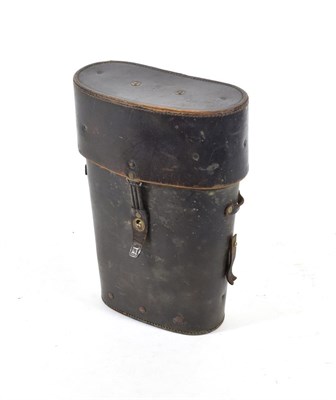 Lot 213 - A German Third Reich Kriegsmarine Black Leather Binoculars Case, with Carl Zeiss maker's stamp, the