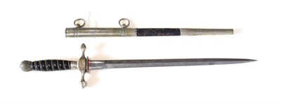 Lot 233 - An Imperial German Fire Official's Dagger, the 33cm double edge steel blade etched with...