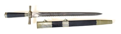 Lot 236 - A Prussian Fire Service Sidearm, the 40cm saw back steel blade with maker's squirrel mark for...