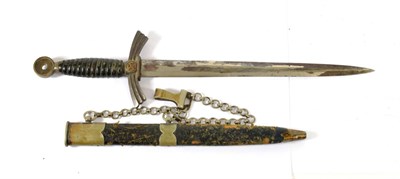 Lot 237 - A German Third Reich Luftwaffe Dagger, First Pattern, the 30.5cm double edge nickel plated...