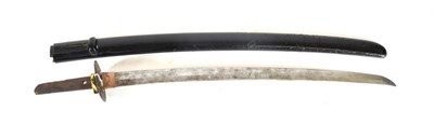 Lot 244 - A Japanese Shinto Wakizashi, the 52.5cm steel blade with billowing hamon, signed on one side of the