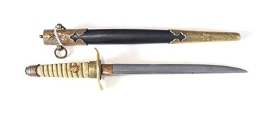 Lot 252 - A Japanese Model 1883 Naval Dirk, the 22cm single edge steel blade with a narrow fuller to the back