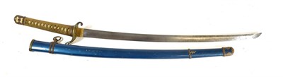 Lot 254 - A Japanese Shin-gunto Katana, the 67cm steel blade with tang bearing a signature and crescent shape