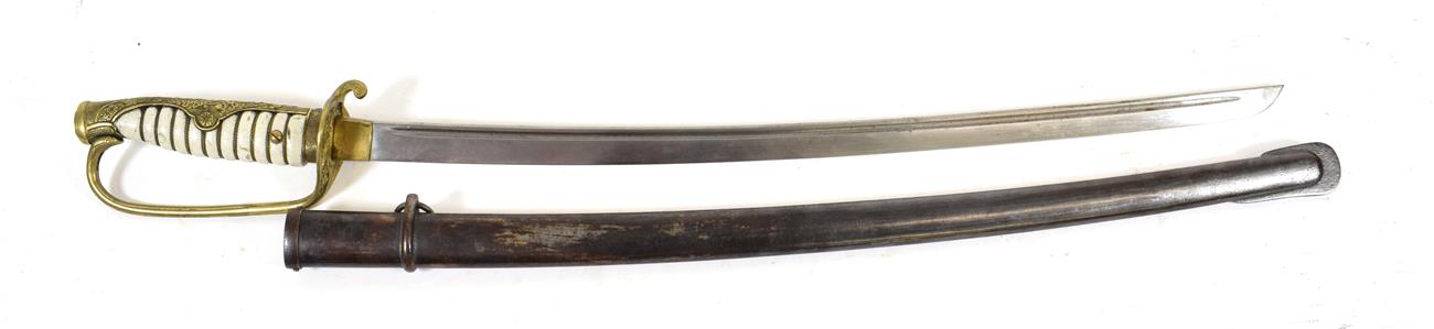 Lot 255 - A Chinese Military Parade Sabre, the 62cm machine made steel blade with a narrow fuller to the back