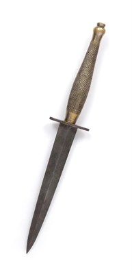 Lot 313 - A Second World War Royal Marines Commando Knife, 2nd Pattern, with 16cm unmarked double edge...