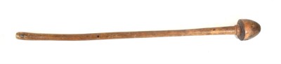 Lot 320 - A New Caledonian Type Club, with domed mushroom type head, stepped neck and cylindrical haft, 74cm