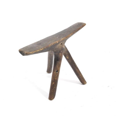 Lot 350 - An Early 20th Century East African Headrest, formed from a single piece of branching wood, with...