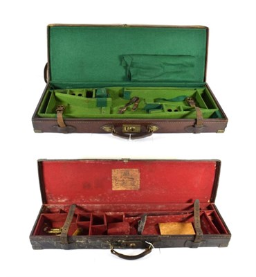 Lot 352 - Two Brass-Bound Leather Shotgun Cases, the first labelled to the lid underside for Thomas...