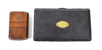 Lot 355 - A French Army Officer's Leather Double Ended Cartridge Holder, in the form of a cigar case, one...