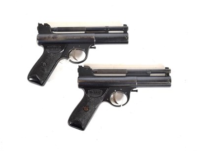 Lot 370 - PURCHASER MUST BE 18 YEARS OF AGE OR OVER  Two Post-War Webley ''Mark 1'' Air Pistols, one .22...