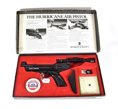 Lot 377 - PURCHASER MUST BE 18 YEARS OF AGE OR OVER A Webley Hurricane .22 Calibre Air Pistol, with black...