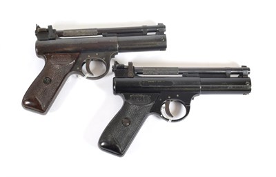 Lot 378 - PURCHASER MUST BE 18 YEARS OF AGE OR OVER Two Webley Premier .22 Calibre Air Pistols, one...